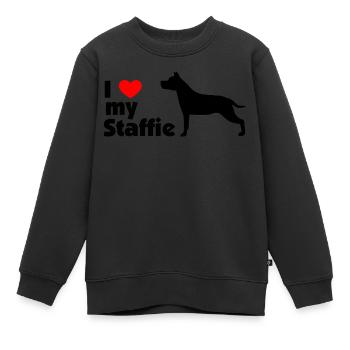 I Love My Staffie - Sweat Premium enfant bio - noir - Devant - AI Model Kid Female (0cm)