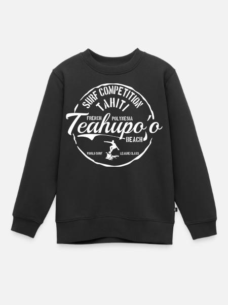 Surf at Teahupoo Tahiti - Sweat Premium enfant bio - noir