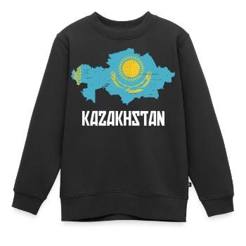 Kazakhstan Graphique - Sweat Premium enfant bio - noir - Devant - AI Model Kid Female (0cm)