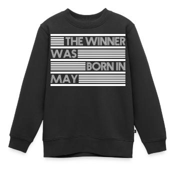 THE WINNER WAS BORN IN MAY - Sweat Premium enfant bio - noir - Devant - AI Model Kid Female (0cm)