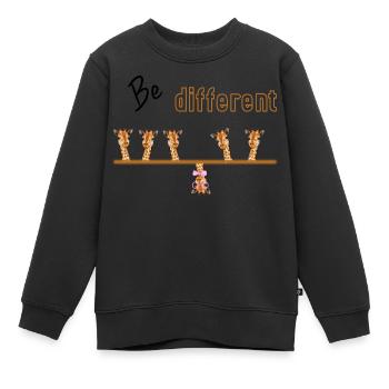 Be different - Kinder Premium Organic Sweatshirt - Schwarz - Vorne - AI Model Kid Female (0cm)