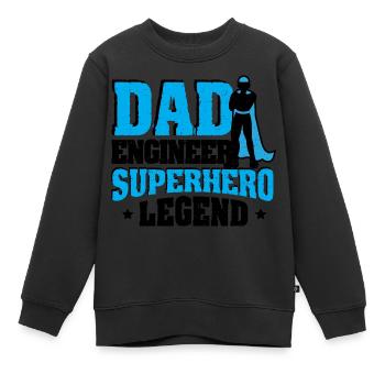 Dad Engineer Superhero Legend - Ingénieur - Sweat Premium enfant bio - noir - Devant - AI Model Kid Female (0cm)