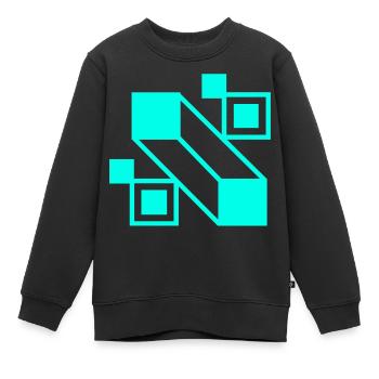 Abstract forms - Kids Premium Organic Sweatshirt - black - Front - AI Model Kid Female (0cm)