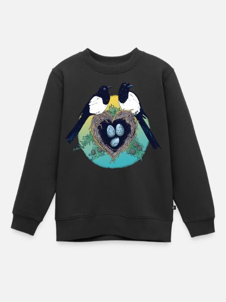 Magpie Family - Kids Premium Organic Sweatshirt - black
