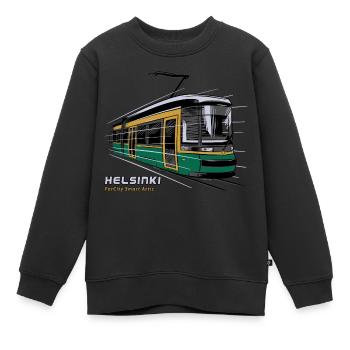 Helsinki Tram T-Shirts, 154 excellents produits - Sweat Premium enfant bio - noir - Devant - AI Model Kid Female (0cm)