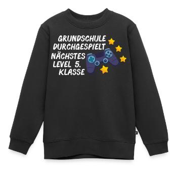 Schüler Grundschule Durchgespielt Nächstes Level 5 - Kinder Premium Organic Sweatshirt - Schwarz - Vorne - AI Model Kid Female (0cm)