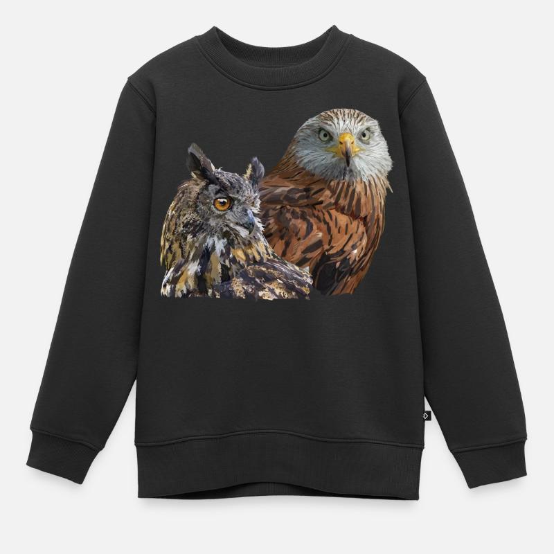 Oiseau de proie - Sweat Premium enfant bio - noir