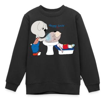 Happy Louis - SHAMPOING - Sweat Premium enfant bio - noir - Devant - AI Model Kid Female (0cm)