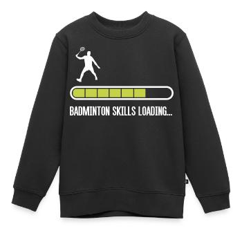 Badminton Skill Loading Federball Badmintonspieler - Kinder Premium Organic Sweatshirt - Schwarz - Vorne - AI Model Kid Female (0cm)