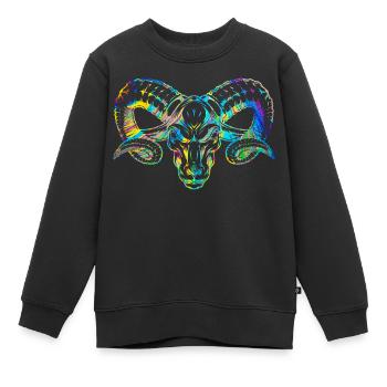 Widder Sternzeichen Horoskop - Kinder Premium Organic Sweatshirt - Schwarz - Vorne - AI Model Kid Female (0cm)