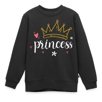 Couronne - Diadème Princesse, Princess - Sweat Premium enfant bio - noir - Devant - AI Model Kid Female (0cm)