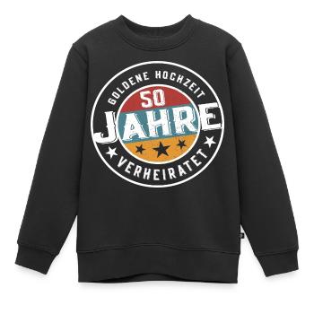 Goldene Hochzeit 50 Jahre verheiratet Hochzeit - Kinder Premium Organic Sweatshirt - Schwarz - Vorne - AI Model Kid Female (0cm)