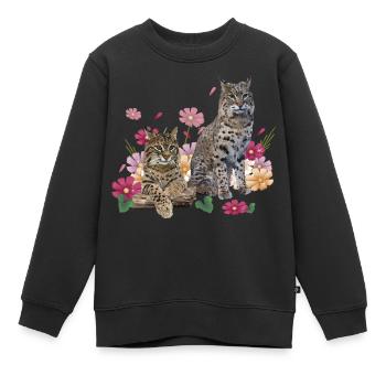 Luchs - Kinder Premium Organic Sweatshirt - Schwarz - Vorne - AI Model Kid Female (0cm)