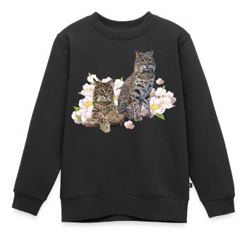Luchs - Kinder Premium Organic Sweatshirt - Schwarz - Vorne - AI Model Kid Female (0cm)