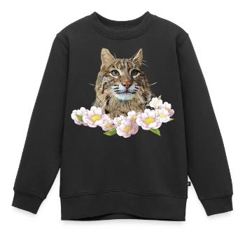 Luchs - Kinder Premium Organic Sweatshirt - Schwarz - Vorne - AI Model Kid Female (0cm)