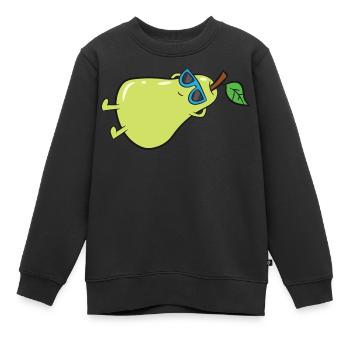 Poire - bains de soleil avec lunettes de soleil - Sweat Premium enfant bio - noir - Devant - AI Model Kid Female (0cm)