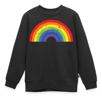 Regenbogen - Vintage, Retro, used look - Kinder Premium Organic Sweatshirt - Schwarz - Vorne - AI Model Kid Female (0cm)