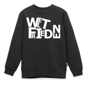 Weltfrieden - Kinder Premium Organic Sweatshirt - Schwarz - Vorne - AI Model Kid Female (0cm)