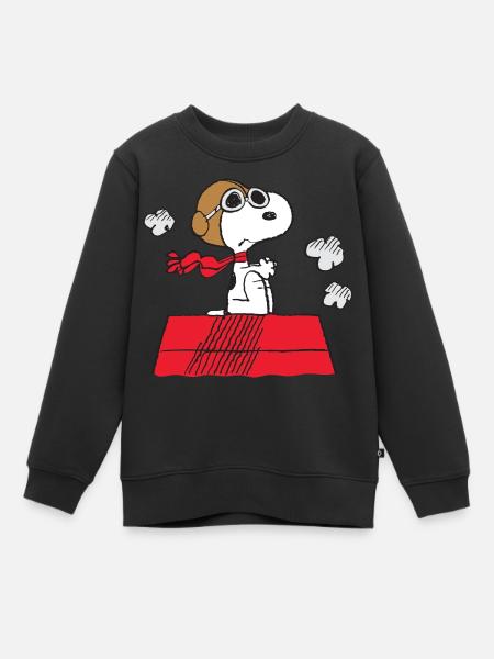Peanuts Snoopy Pilote - Premium børne sweatshirt økologisk - sort