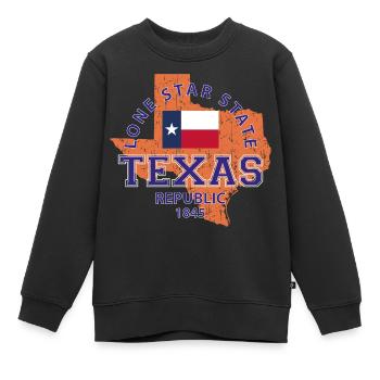 Texas - Kinder Premium Organic Sweatshirt - Schwarz - Vorne - AI Model Kid Female (0cm)
