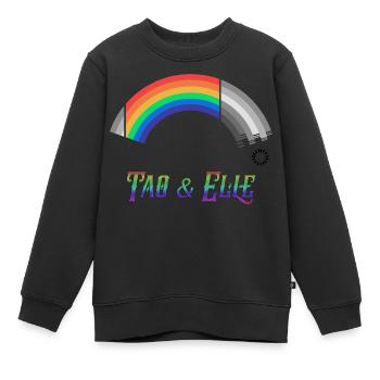 Heartstopper Rainbow Tao et Elle LBGTQIA+ - Sweat Premium enfant bio - noir - Devant - AI Model Kid Female (0cm)