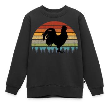 Amateur de poulet Aviateur Élevage Vintage Rétro - Sweat Premium enfant bio - noir - Devant - AI Model Kid Female (0cm)