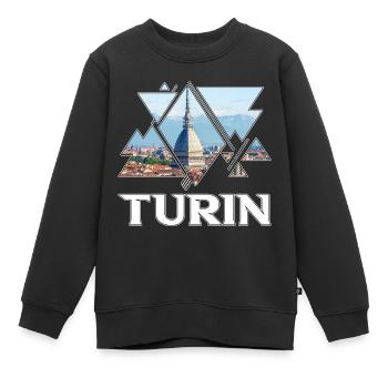 Turin Turin Turin Italie Ville Skyline Accueil Amour - Sweat Premium enfant bio - noir - Devant - AI Model Kid Female (0cm)