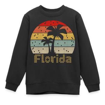 8bit Retro Florida Urlaub - Kinder Premium Organic Sweatshirt - Schwarz - Vorne - AI Model Kid Female (0cm)