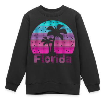 8bit Retro Florida Urlaub - Kinder Premium Organic Sweatshirt - Schwarz - Vorne - AI Model Kid Female (0cm)