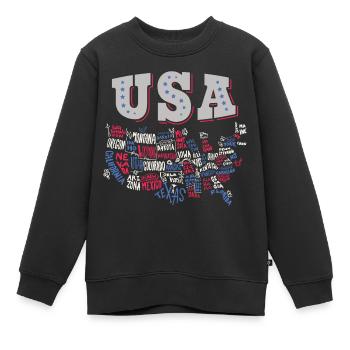 Carte des États-Unis avec l’état des États-Unis - Sweat Premium enfant bio - noir - Devant - AI Model Kid Female (0cm)