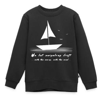 Voilier dérive - Sweat Premium enfant bio - noir - Devant - AI Model Kid Female (0cm)