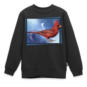 Le Cardinal du Nord - Sweat Premium enfant bio - noir - Devant - AI Model Kid Female (0cm)