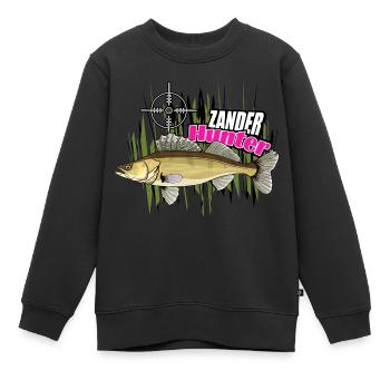 Walleye hunter - Kids Premium Organic Sweatshirt - black - Front - AI Model Kid Female (0cm)