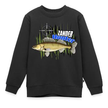 Walleye hunter - Kids Premium Organic Sweatshirt - black - Front - AI Model Kid Female (0cm)