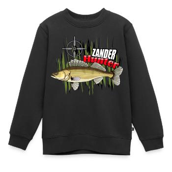 Walleye hunter - Kids Premium Organic Sweatshirt - black - Front - AI Model Kid Female (0cm)