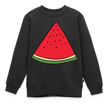 Wassermelone - Scheibe, Stück, viertel, Dreieck - Kinder Premium Organic Sweatshirt - Schwarz - Vorne - AI Model Kid Female (0cm)