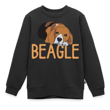 Beagle chien doux Beagle kawaii - Sweat Premium enfant bio - noir - Devant - AI Model Kid Female (0cm)