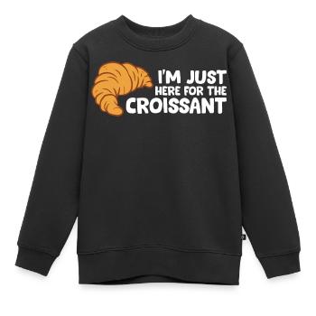 Croissant - I'm just here for the Croissant - Kinder Premium Organic Sweatshirt - Schwarz - Vorne - AI Model Kid Female (0cm)
