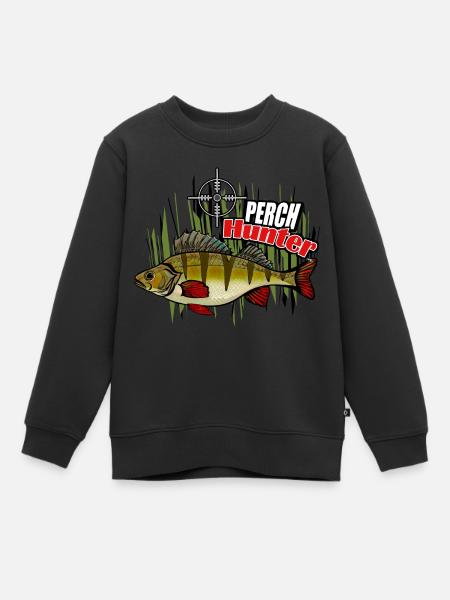 Perch fishing - Kids Premium Organic Sweatshirt - black
