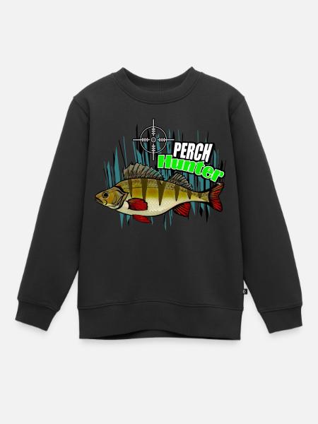 Perch fishing - Kids Premium Organic Sweatshirt - black