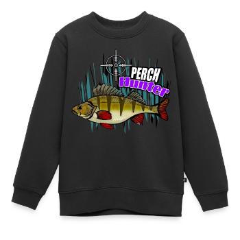 Chasseur de perches - Sweat Premium enfant bio - noir - Devant - AI Model Kid Female (0cm)