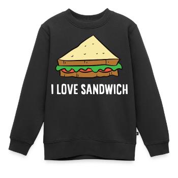 Sandwich - I love sandwiches - Sweat Premium enfant bio - noir - Devant - AI Model Kid Female (0cm)