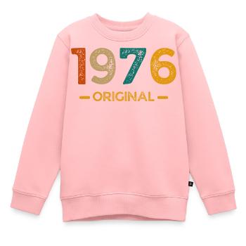 1976 Origineel - Kinder Premium sweater biologisch - roze - Voor - AI Model Kid Female (0cm)