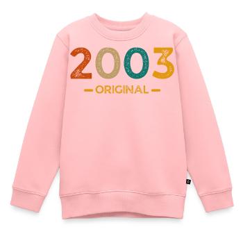 2003 Origineel - Kinder Premium sweater biologisch - roze - Voor - AI Model Kid Female (0cm)