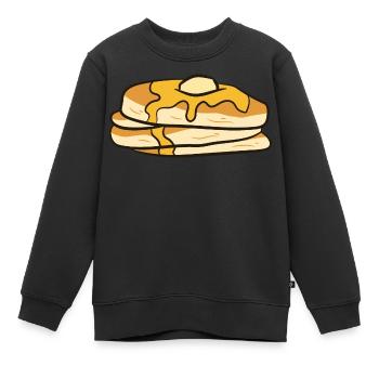 Pancakes - maple syrup and butter - Kids Premium Organic Sweatshirt - black - Front - AI Model Kid Female (0cm)