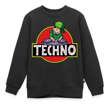 Soirée musique techno - Sweat Premium enfant bio - noir - Devant - AI Model Kid Female (0cm)