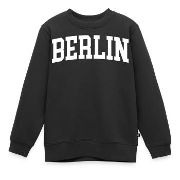 Berlin - Sweat Premium enfant bio - noir - Devant - AI Model Kid Female (0cm)