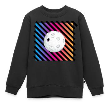 Unihockey-Ball - Kinder Premium Organic Sweatshirt - Schwarz - Vorne - AI Model Kid Female (0cm)