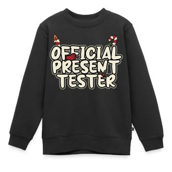 Christmas Present Tester - Santa - Kids Premium Organic Sweatshirt - black - Front - AI Model Kid Female (0cm)