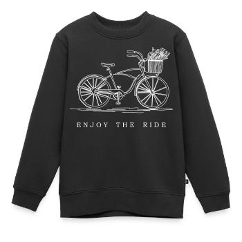vélo vélo cadeau cadeau idée vélo balade - Sweat Premium enfant bio - noir - Devant - AI Model Kid Female (0cm)